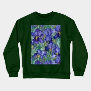 Purple irises pattern after Vincent van Gogh Crewneck Sweatshirt